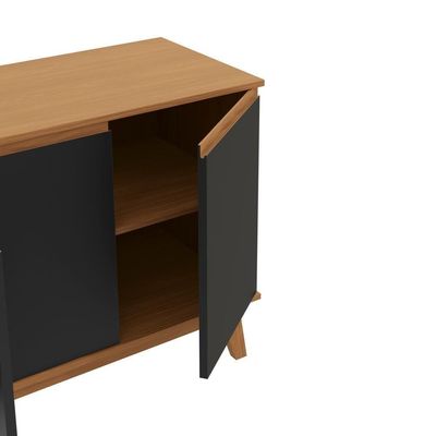 Aparador Kappesberg 4 Portas Canela/preto Fosco 156cm