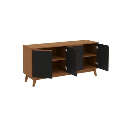 Aparador Kappesberg 4 Portas Canela/preto Fosco 156cm