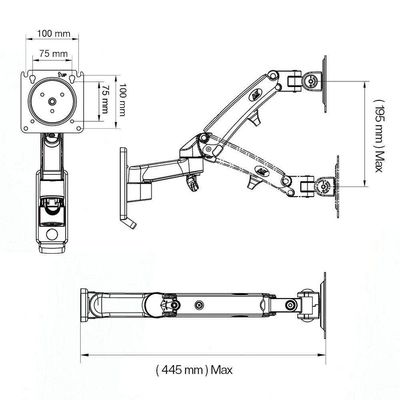 Suporte Articulado Monitor 17 A 34 Ajuste Altura F150 Nb