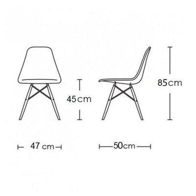 Mesa De Jantar 4 Cadeiras Eames  Base Madeira Tampo Preto