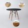 Mesa De Jantar 4 Cadeiras Eames  Base Madeira Tampo Preto