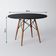 Mesa De Jantar 4 Cadeiras Eames  Base Madeira Tampo Preto