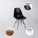 Mesa De Jantar 4 Cadeiras Eames  Base Madeira Tampo Preto