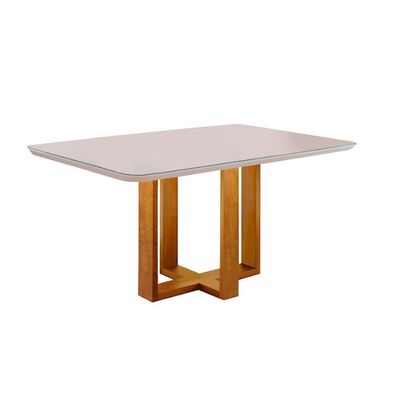 Conjunto Sala De Jantar 4 Lugares Mesa Lisy E Cadeiras Móveis Mix Off White/azul Turquesa Escuro