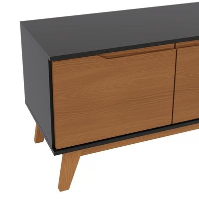 Rack Kappesberg 3 Portas Preto Fosco/canela 136cm