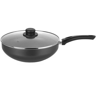 Frigideira Wok com Cabo Multiflon Gourmet em Alumínio com Revestimento Antiaderente 28 cm Grafite