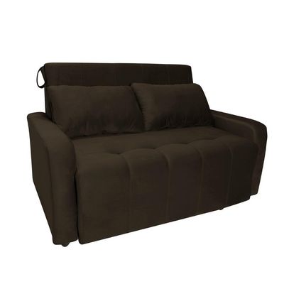 Sofá Cama Para Sala De Estar Amora New Suede - Marrom Marrom