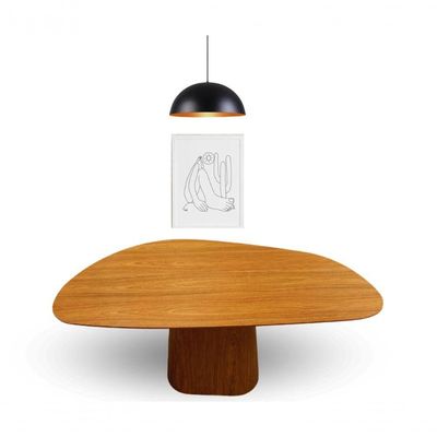 Mesa De Jantar Modelar Orgânica Bumerangue Em Freijo 1.20x80cm