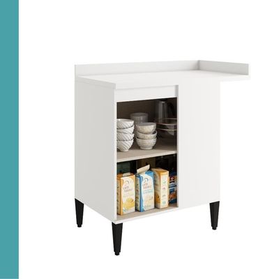 Balcão De Cozinha Canto Miami 1 Porta Com Tampo Carraro Branco