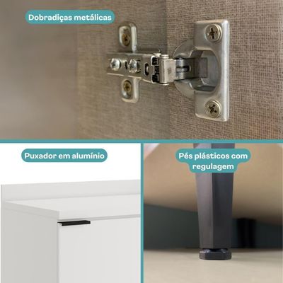 Balcão De Cozinha Canto Miami 1 Porta Com Tampo Carraro Branco