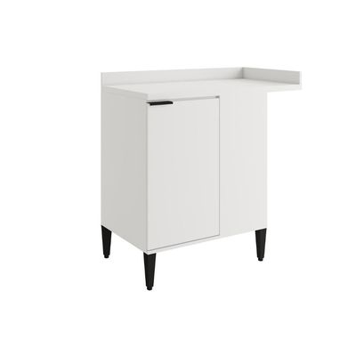 Balcão De Cozinha Canto Miami 1 Porta Com Tampo Carraro Branco