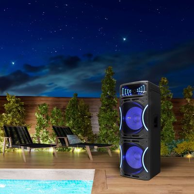Torre de Som Amplificada Philco PCX3500 com Bluetooth, Rádio FM, Função Ex Bass e Flash Light - 3500W Preto / Bivolt
