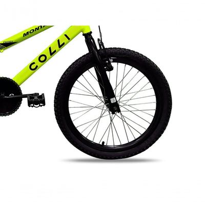 Bicicleta Colli Montadinha Aro 20 Selim Mobik Bagageiro Cor Amarelo Neon Tamanho Do Quadro 12 Amarelo