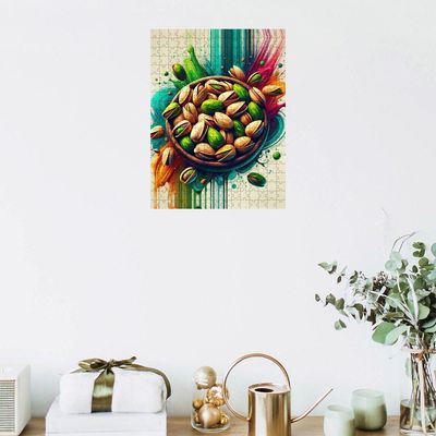 Quebra-cabeça Decorativo Pistache Em Cores De 300 Peças Mdf
