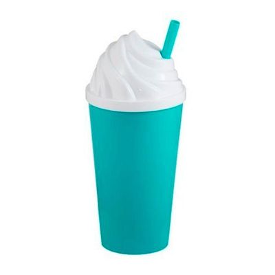 Copo Com Canudo Chantilly Azul