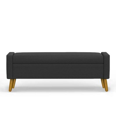 Recamier Bau Londres 1,40m Suede Preto - Clique Decor