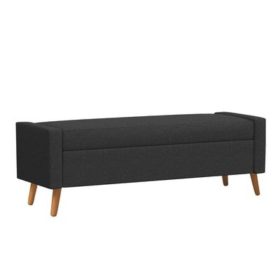 Recamier Bau Londres 1,40m Suede Preto - Clique Decor