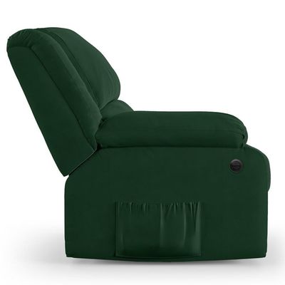 Poltrona Do Papai Reclinável Pietra Power Elétrica Usb Fh9 Veludo Verde - Mpozenato