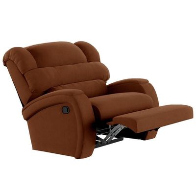 Poltrona Do Papai Reclinável Kalie Manual Gatilho Fh9 Veludo Terracota - Mpozenato