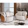 Kit 2 Poltronas Decorativa Para Sala Pés Madeira Kaly M22 Sintético Caramelo-linho Bege - Mpozenato