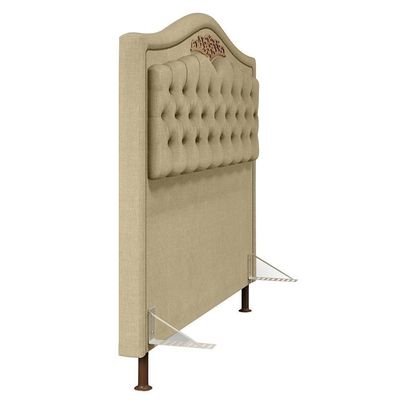 Cabeceira Cama Casal 140cm Com Tachas Imperial J02 Linho Areia - Mpozenato