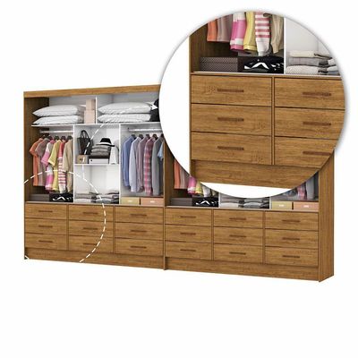 Closet Sevilha 6 Portas Casal Duplo Plus 18 Gavetas Carioca