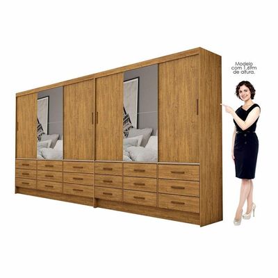Closet Sevilha 6 Portas Casal Duplo Plus 18 Gavetas Carioca
