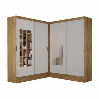 Closet Casal Belém  Com Espelho Carioca Móveis Cinamomo