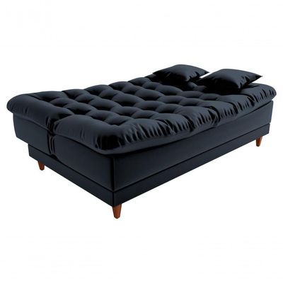 Sofá Cama 3 Lugares 1,85 Mts Duda Matrix Preto