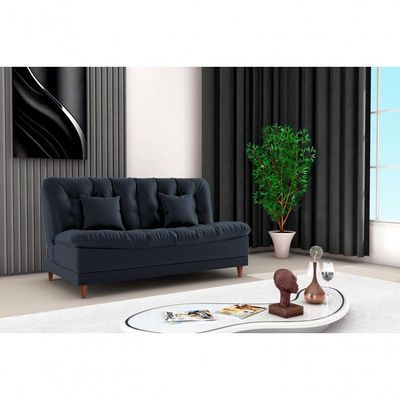 Sofá Cama 3 Lugares 1,85 Mts Duda Matrix Preto