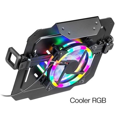 Bandeja Apoio Notebook Cooler Rgb Fixo Acoplável 12 A 17 Suporte Pistão Nbh-8rgb Com Cooler