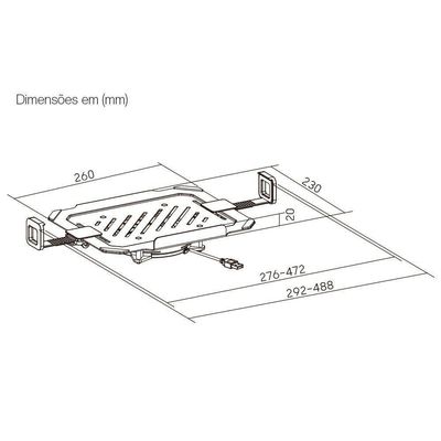 Bandeja Apoio Notebook Cooler Rgb Fixo Acoplável 12 A 17 Suporte Pistão Nbh-8rgb Com Cooler