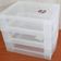 Kit 2 Gaveteiros Plástico 3 Gavetas Ordene 16,5x13x13,5cm Porta Objetos Acessórios Cristal Bel