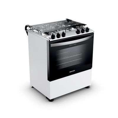 Fogão Brastemp 5 Bocas Com Botões Removíveis E Exclusivo Aro Protetor - BFS5NDB Branco / Bivolt