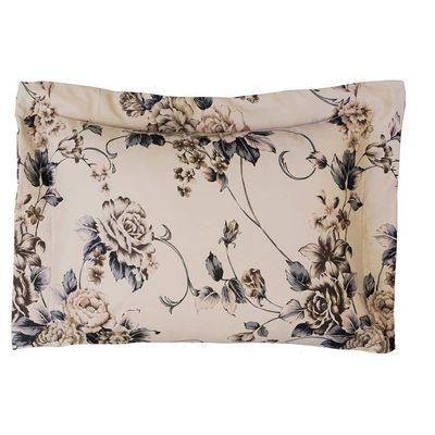 Kit Cobre Leito Colcha Encatare Casal 3 Peças Percal 200 Fios 100% Algodão - Floral Samara