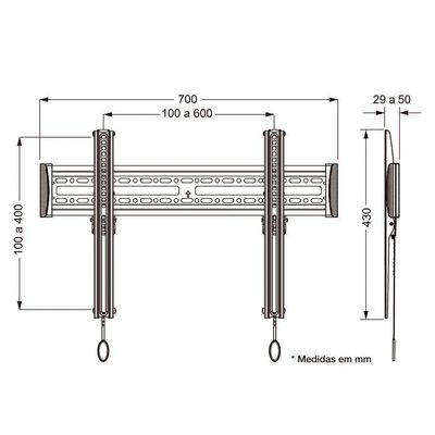 Suporte Fixo Para Tv 32 A 80 De Parede Sav-1006 Aquário