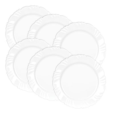 Kit 6 Pratos de Vidro Raso 25cm Duralex Pétala Opaline