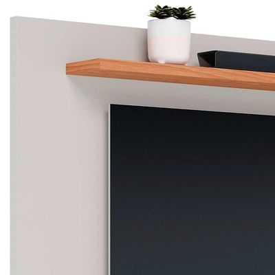 Rack Para Sala Norena Com Painel Para 70 Pol. Amélie C05 Off White Matte-freijó - Mpozenato