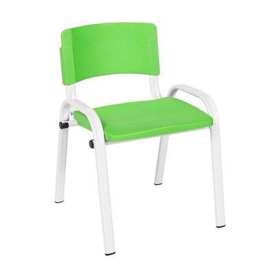 Kit 11 Cadeira Iso Infantil Creche, Escola Base Branco Verde Claro