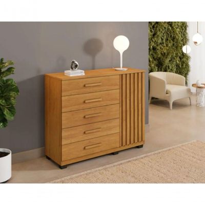 Cômoda Paris 5 Gavetas E 1 Porta Benetil Móveis - Cinamomo