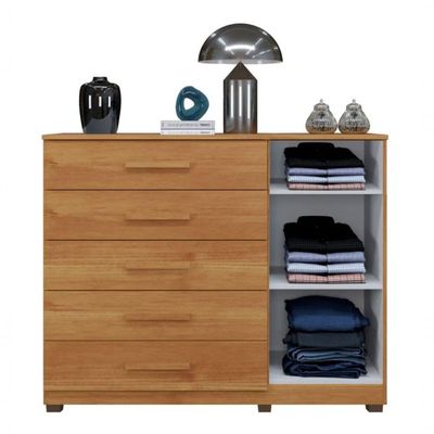 Cômoda Paris 5 Gavetas E 1 Porta Benetil Móveis - Cinamomo