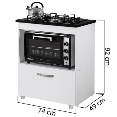 Balcão Para Cooktop Salvia Kaiki Móveis - Branco