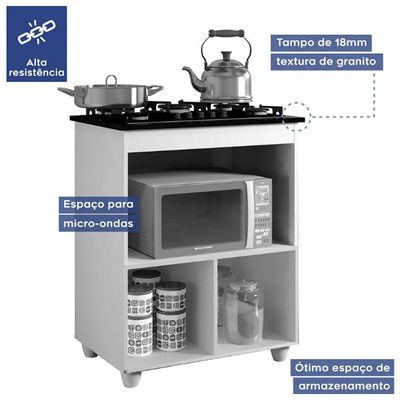 Balcão Para Cooktop Salvia Kaiki Móveis - Branco