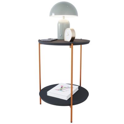 Mesa De Apoio Lateral Morada Preto/bronze