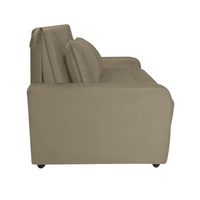 Sofá Cama Para Sala De Estar Amora New Suede - Bege Bege