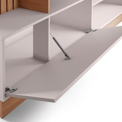 Estante Painel Para 65 Pol Com Led Aracati C04 Freijó Off White Matte - Lyam Decor