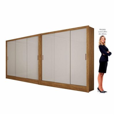 Closet Casal Duplo Dubai 6 Portas 6 Gavetas Cinamomo