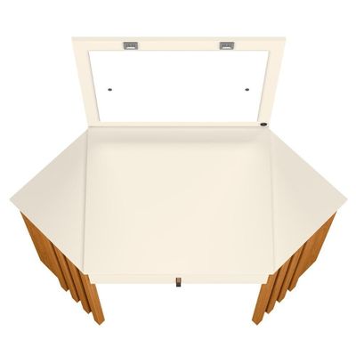 Camarim Ripado Com Led E Espelho Uraí Cinamomo Off White