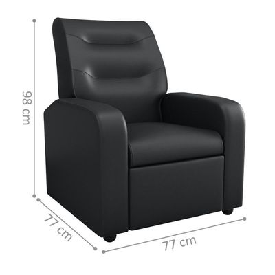 Poltrona Decorativa Reclinável Pireu Sintetico Preto