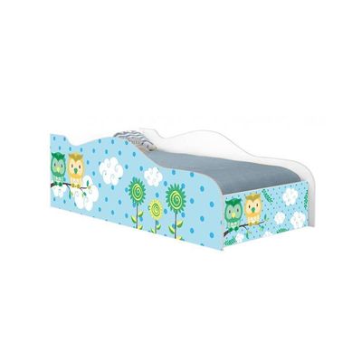 Cama Carro Fun Adesivada Corujinhas Solteiro